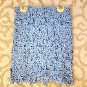 Forever21 Blue Pencil Mini Lace Skirt